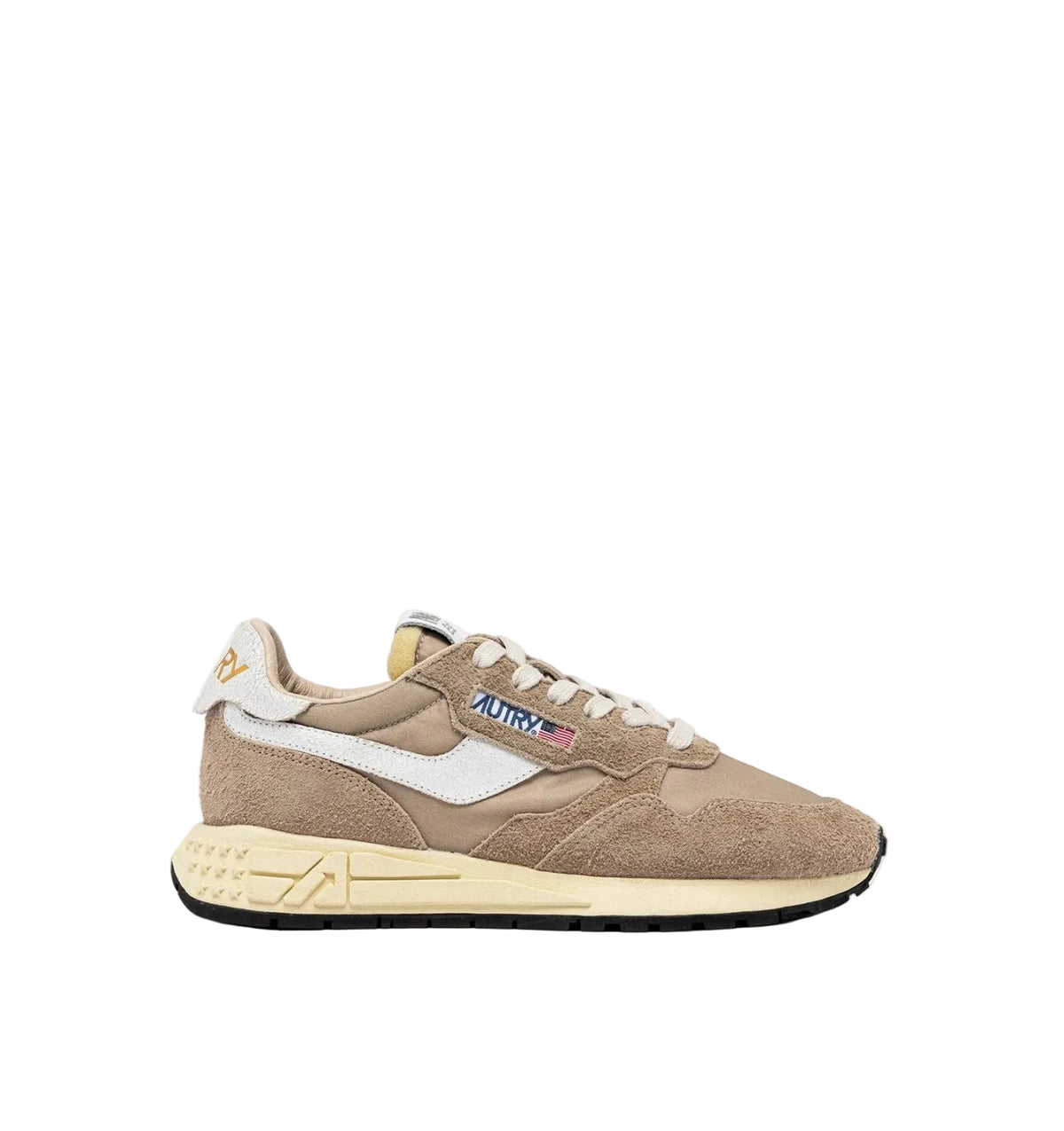 AUTRY SNEAKERS REELWIND LOW IN NYLON E SUEDE PEPPER E BIANCA