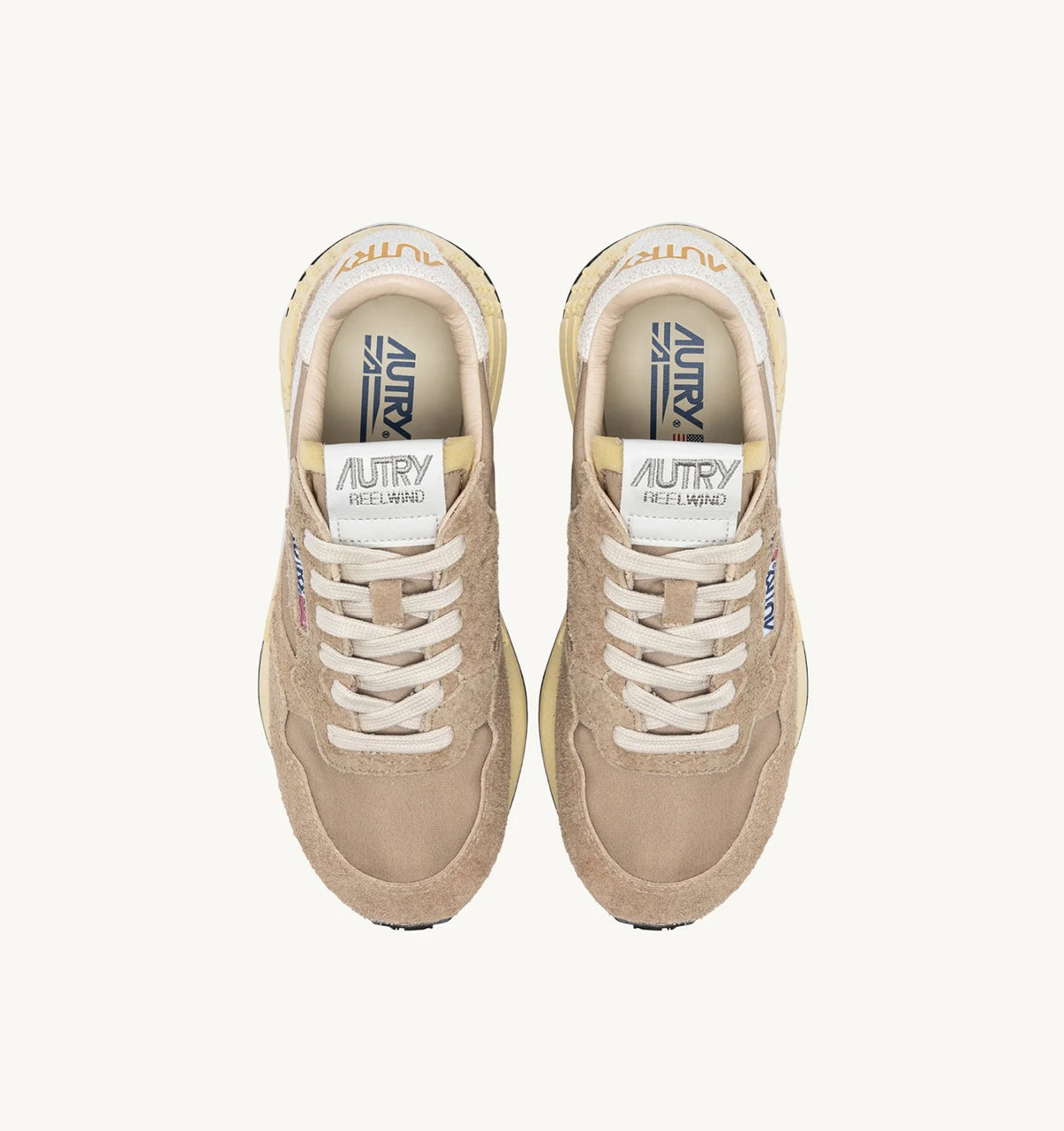 AUTRY SNEAKERS REELWIND LOW IN NYLON E SUEDE PEPPER E BIANCA
