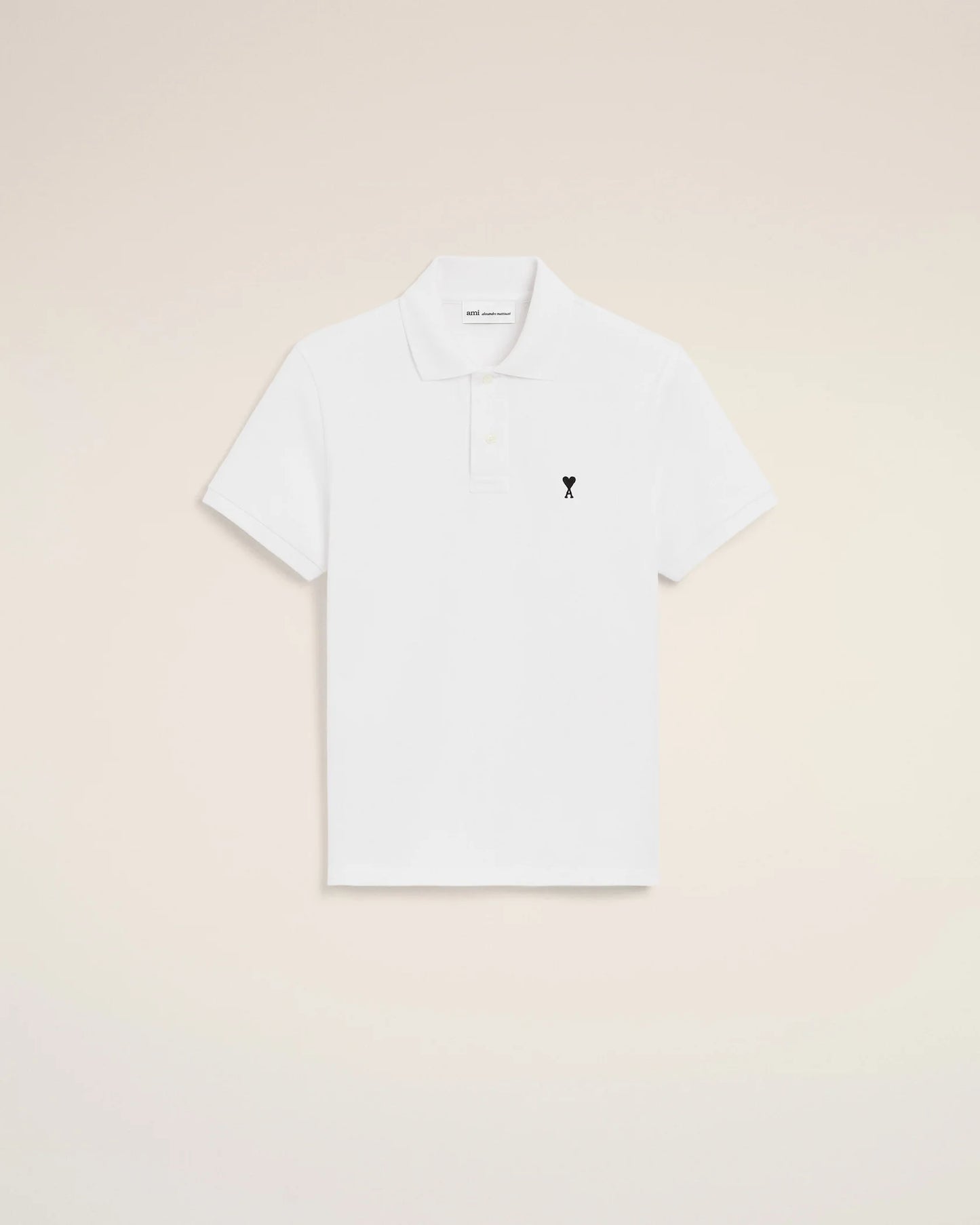 AMI White Cotton Short Sleeves Ami De Coeur Polo Shirt