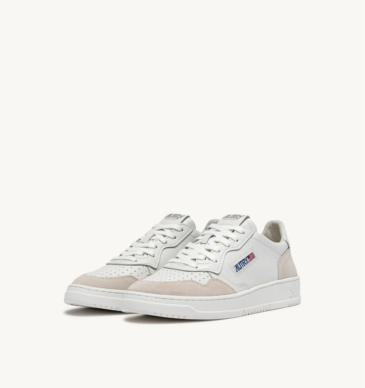 AUTRY SNEAKERS MEDALIST LOW IN SUEDE E PELLE BIANCA