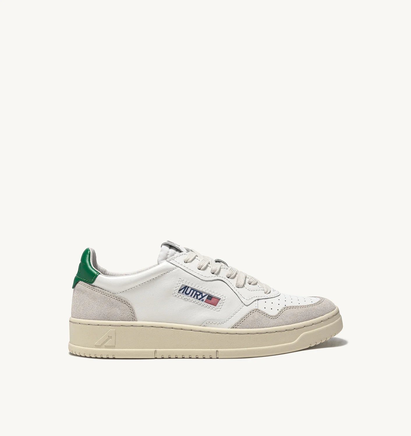 AUTRY SNEAKERS MEDALIST LOW IN PELLE BIANCA E AMAZON E SUEDE BEIGE