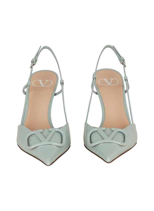 VALENTINO VLOGO SIGNATURE PATENT LEATHER SLINGBACK