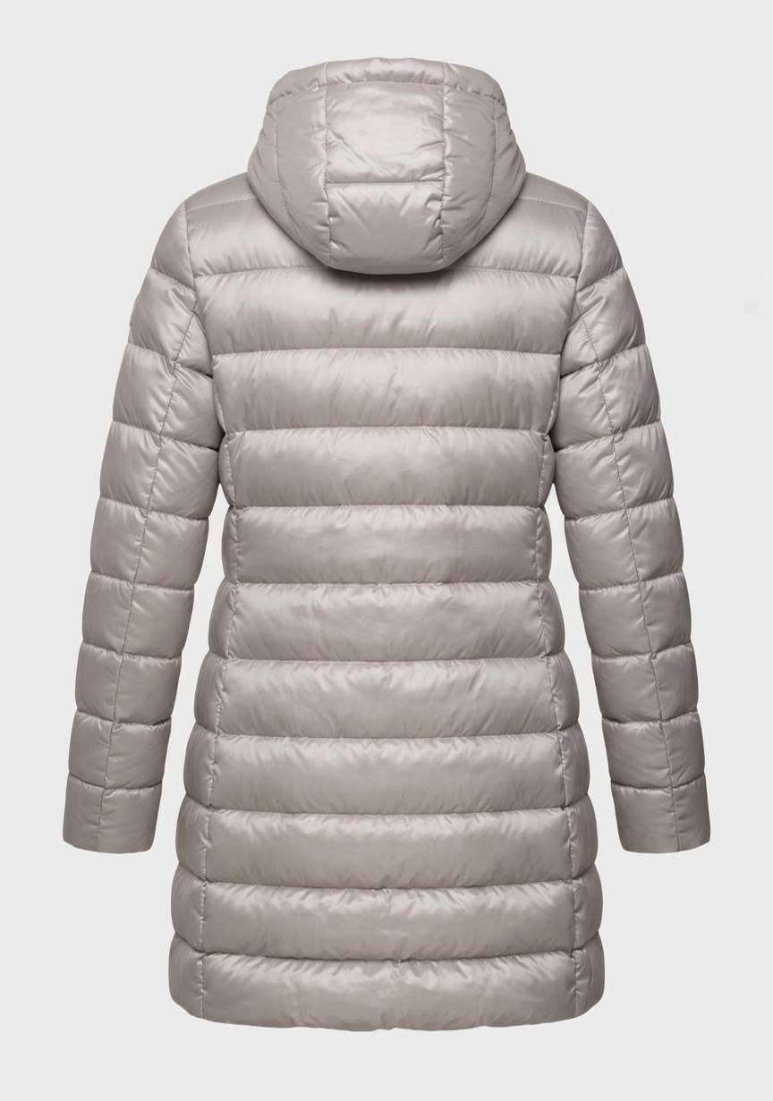MARKUP Piumino lungo in satin con cappuccio
