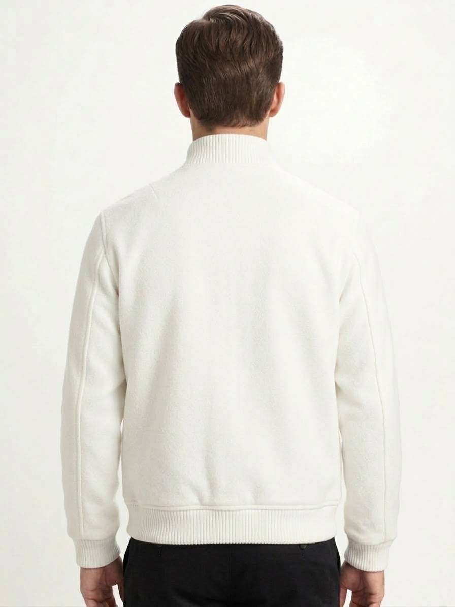 MARCO NILS Bomber Uomo in Misto Lana/Viscosa con Collo Alto