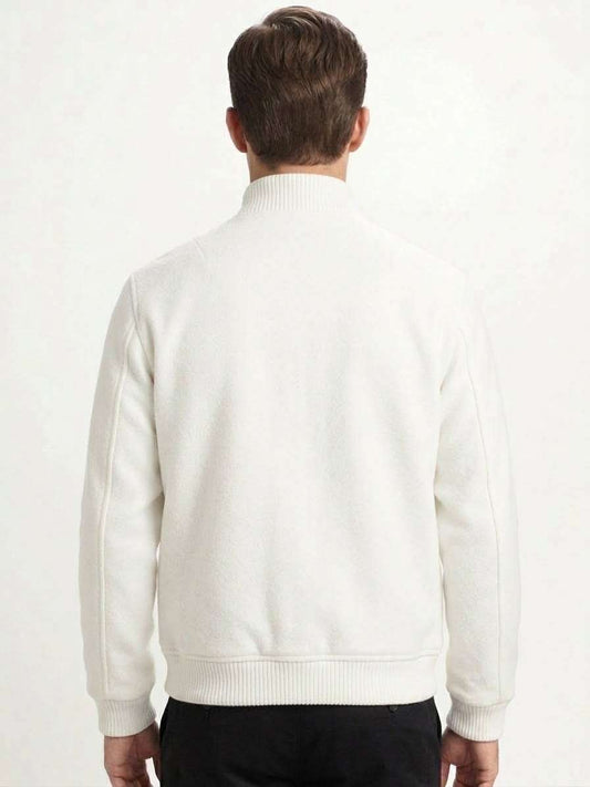MARCO NILS Bomber Uomo in Misto Lana/Viscosa con Collo Alto