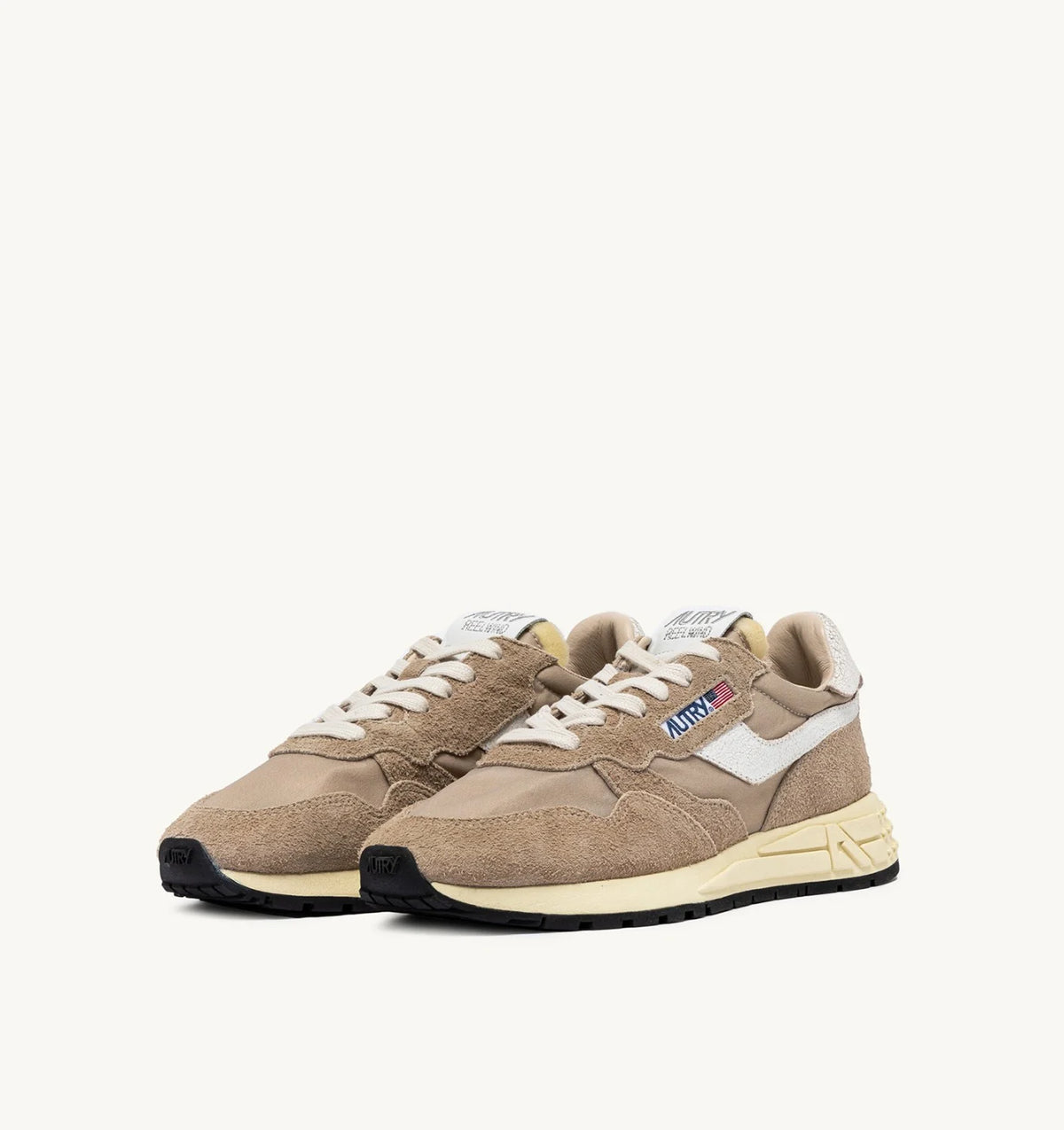 AUTRY SNEAKERS REELWIND LOW IN NYLON E SUEDE PEPPER E BIANCA