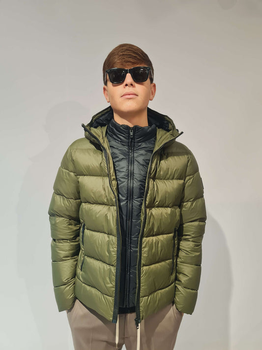 FAY Piumino Double Front in Popeline Calandrato