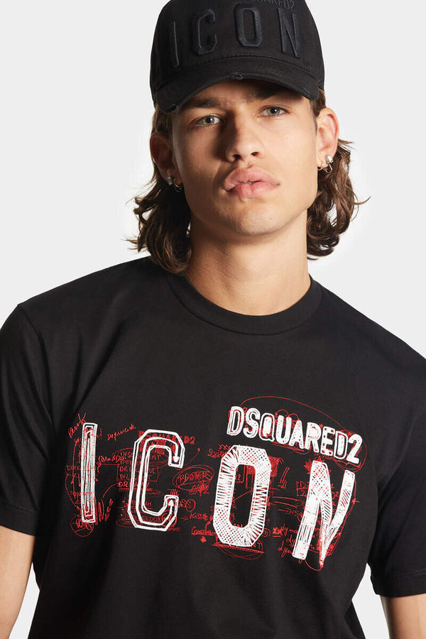 DSQUARED2 ICON SCRIBBLE COOL FIT T-SHIRT