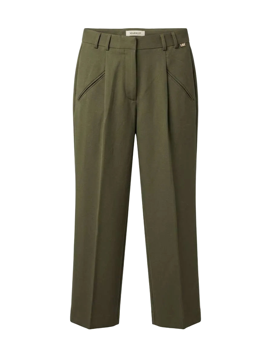 MARKUP Pantalone straight in flanella pettinata