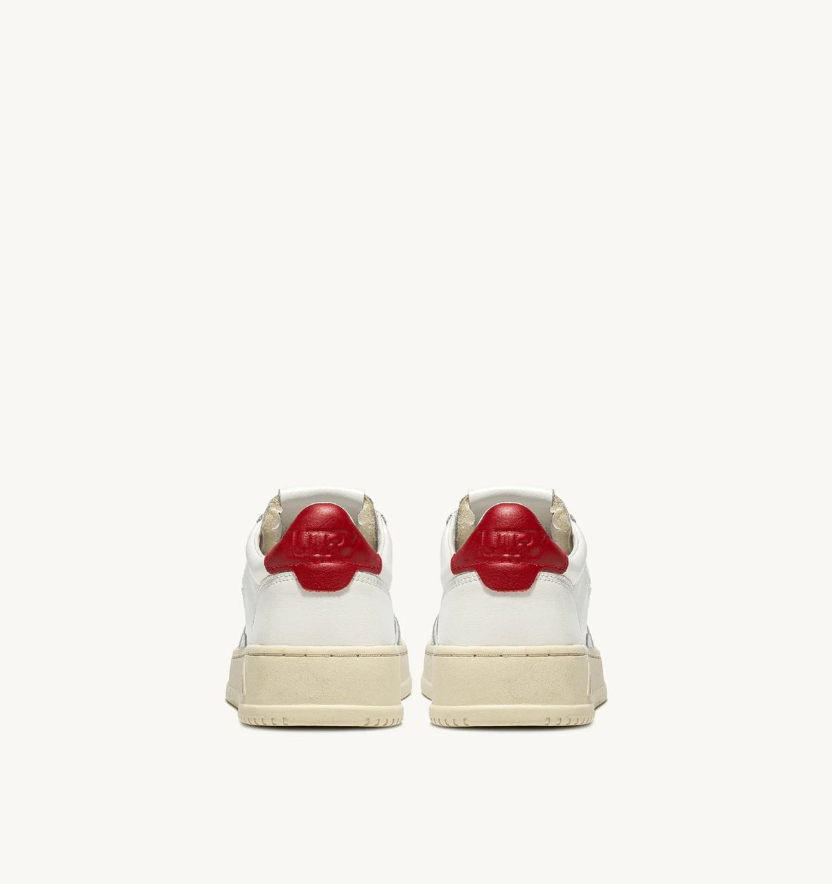 AUTRY SNEAKERS MEDALIST LOW IN PELLE BIANCA E ROSSA