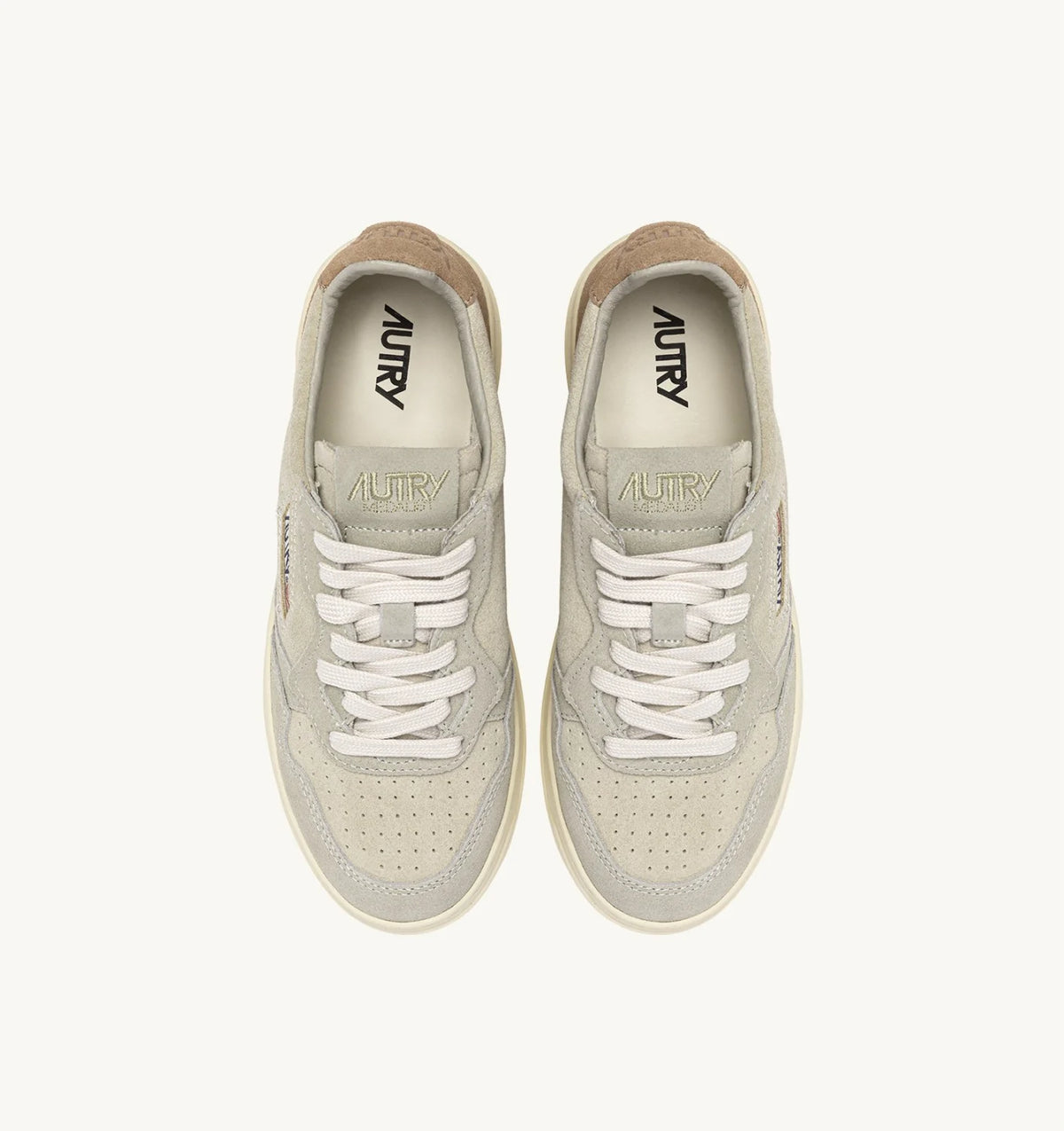 AUTRY SNEAKERS MEDALIST LOW TRICOLOR IN SUEDE CIGAR PAPYRUS E PELICAN