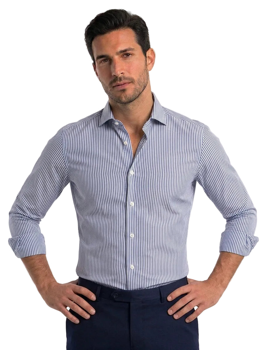 FRAPE ONE Camicia a righe bianco e blu