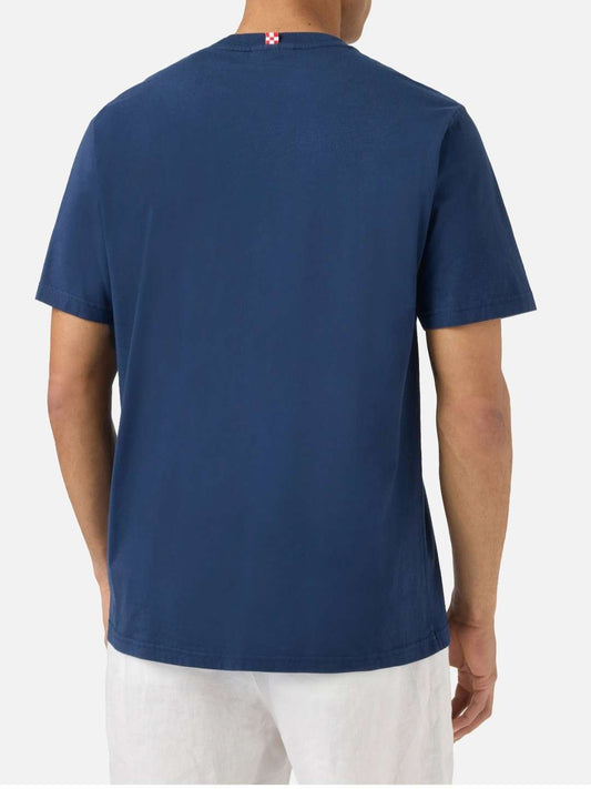 SAINT BARTH T-shirt Portofino blu con ricamo Mi Piacciono Le Bionde