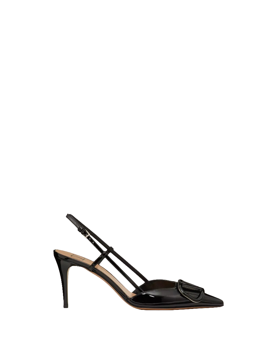 VALENTINO VLOGO SIGNATURE PATENT LEATHER SLINGBACK