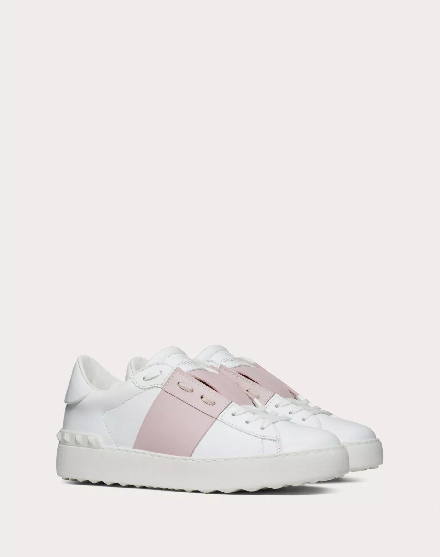 SNEAKER OPEN IN VITELLO COLORE: BIANCO/WATER ROSE