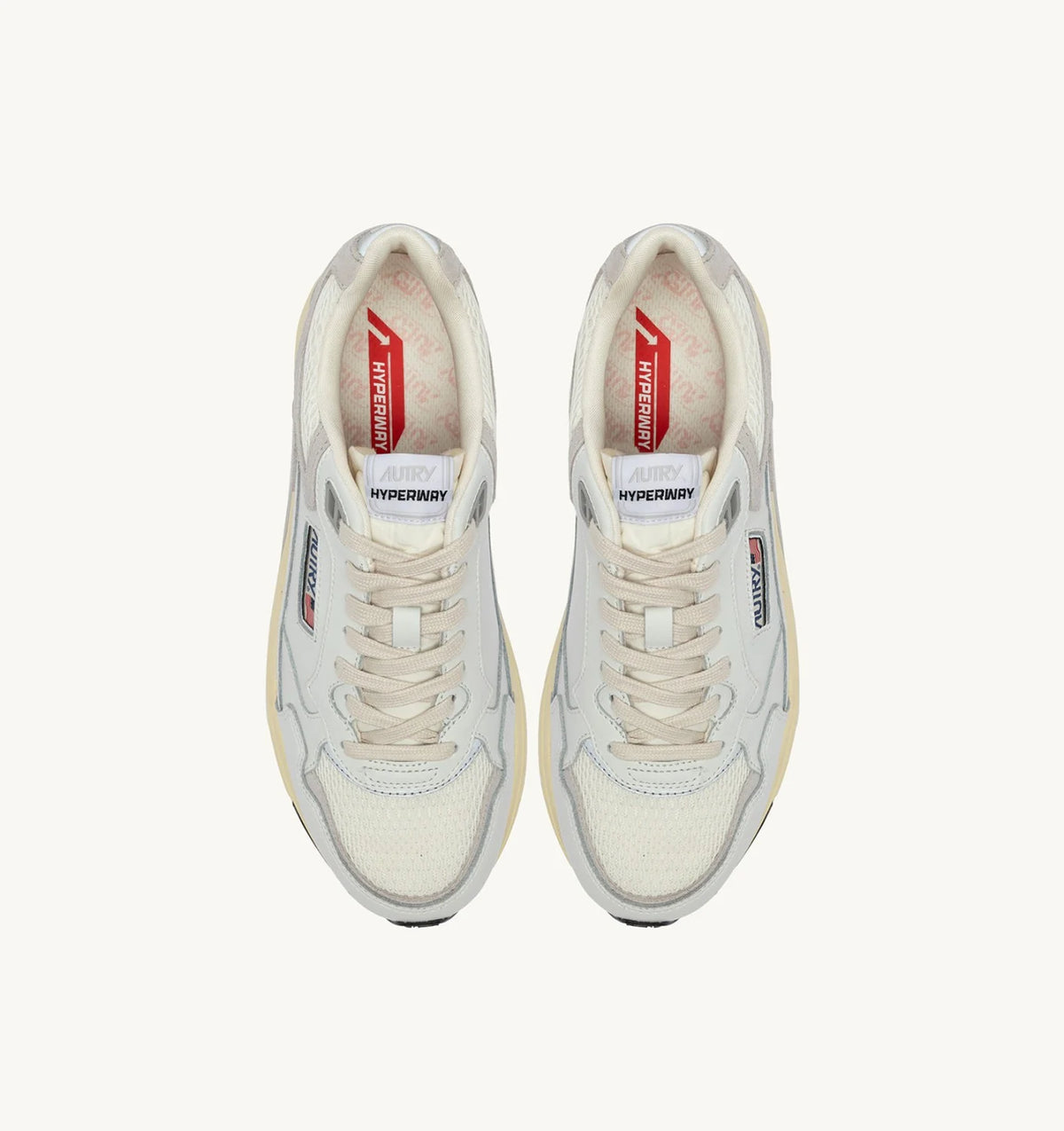 AUTRY SNEAKERS HYPERWAY IN MESH E PELLE BIANCO E GRIGIO