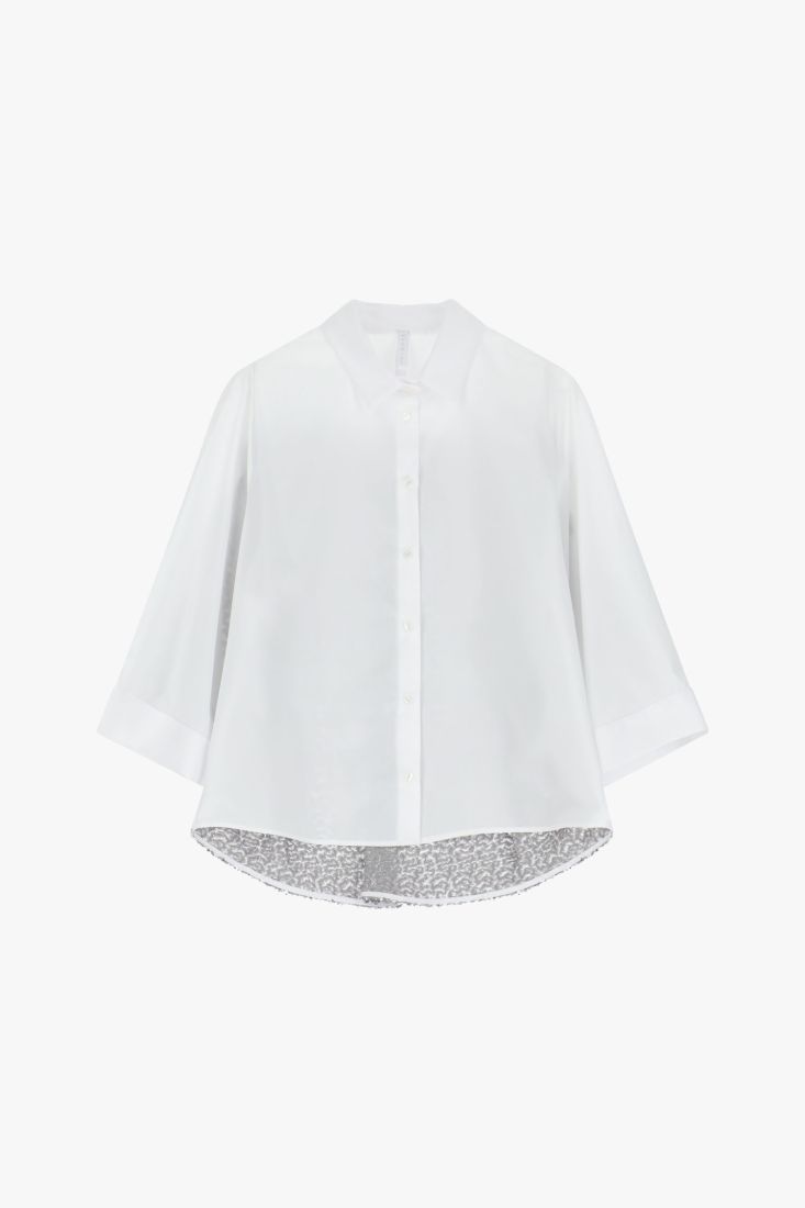 Camicia oversize con retro in paillettes