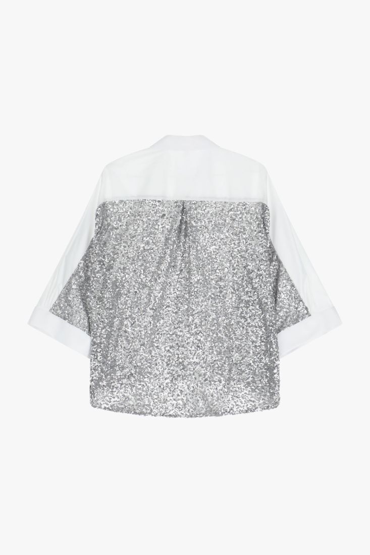 Camicia oversize con retro in paillettes