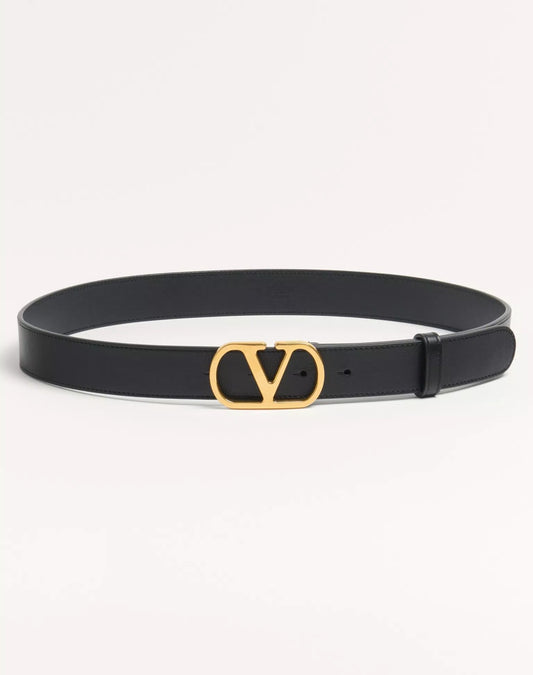 VALENTINO CINTURA VLOGO SIGNATURE IN VITELLO LUCIDO 30 MM
