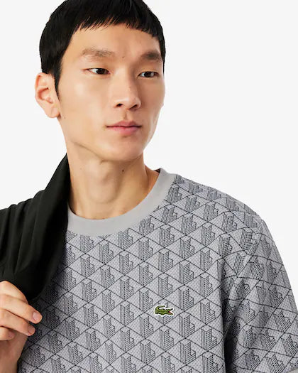 LACOSTE T-shirt Classic fit con monogramma jacquard