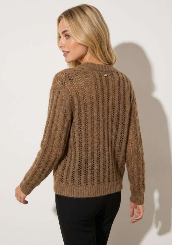 MARKUP Cardigan traforato a trecce in filo lurex