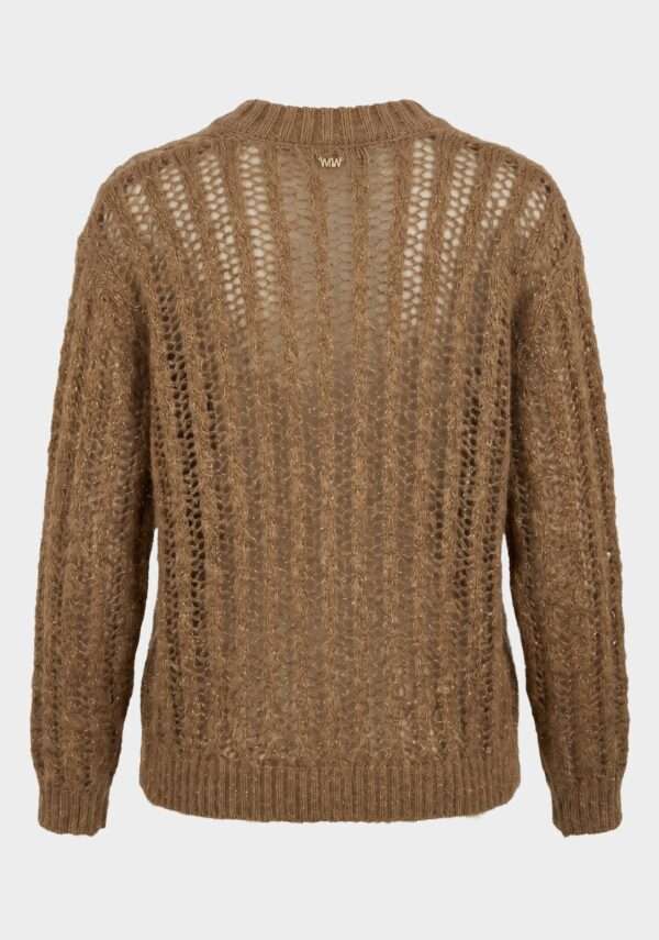 MARKUP Cardigan traforato a trecce in filo lurex