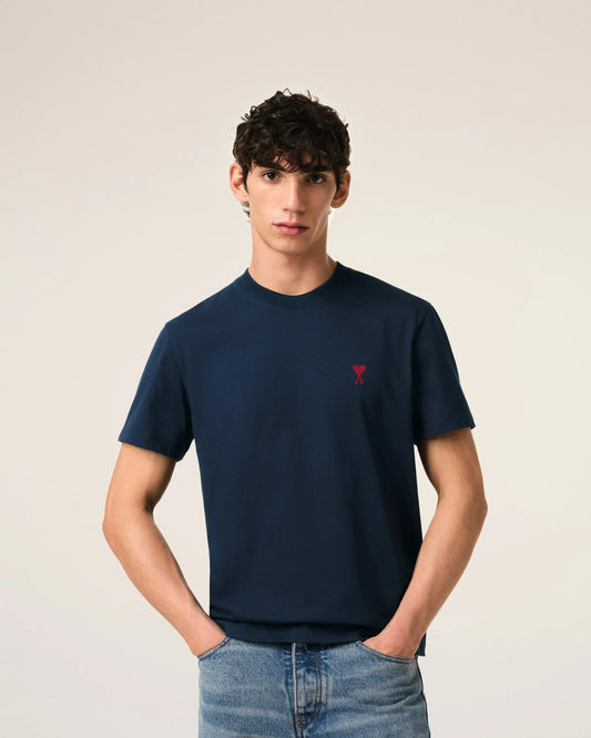 T-shirt Ami de Coeur in cotone blu scuro