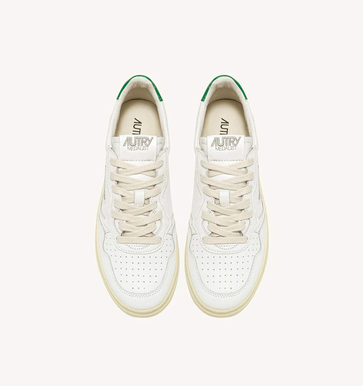 AUTRY SNEAKERS MEDALIST LOW IN PELLE BIANCA E VERDE