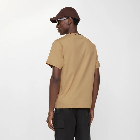 Burberry T-shirt in cotone con finiture Check