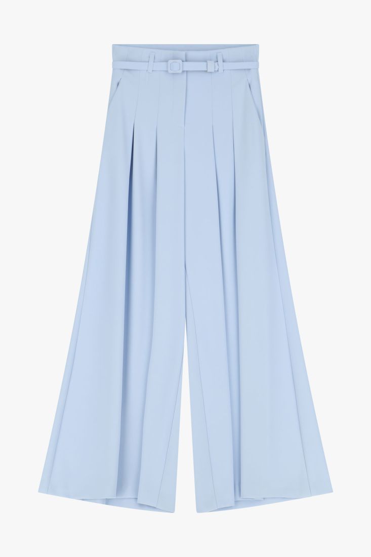 Pantaloni ampi con vita alta e pinces