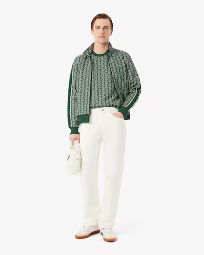 LACOSTE T-shirt Classic fit con monogramma jacquard