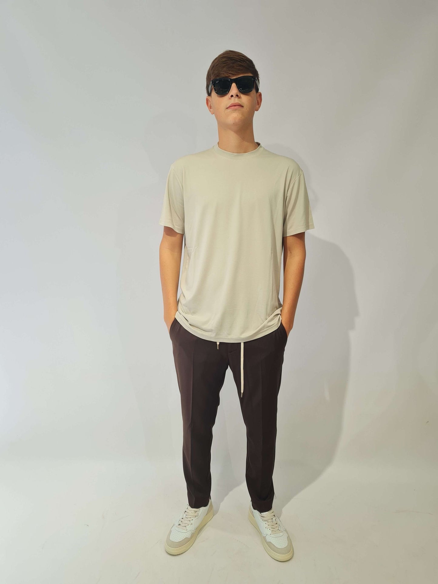 PANTALONE PRIME POLY CON MEZZO ELASTICO E LACCETTI