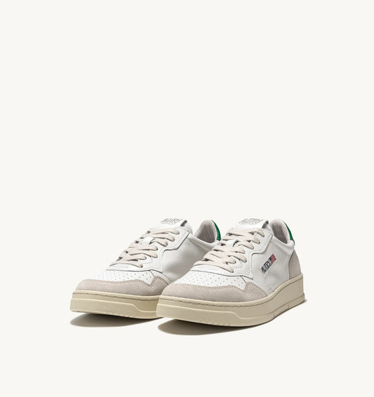 AUTRY SNEAKERS MEDALIST LOW IN PELLE BIANCA E AMAZON E SUEDE BEIGE