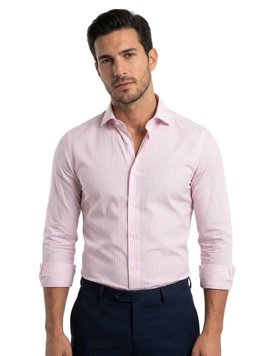FRAPE ONE Camicia a righe bianco e rosa