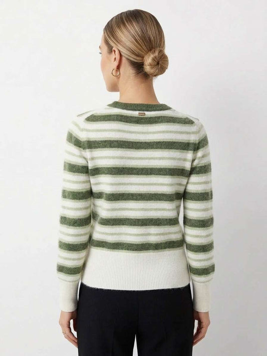 Cardigan a Righe con Bottoni Dorati – Markup Woman
