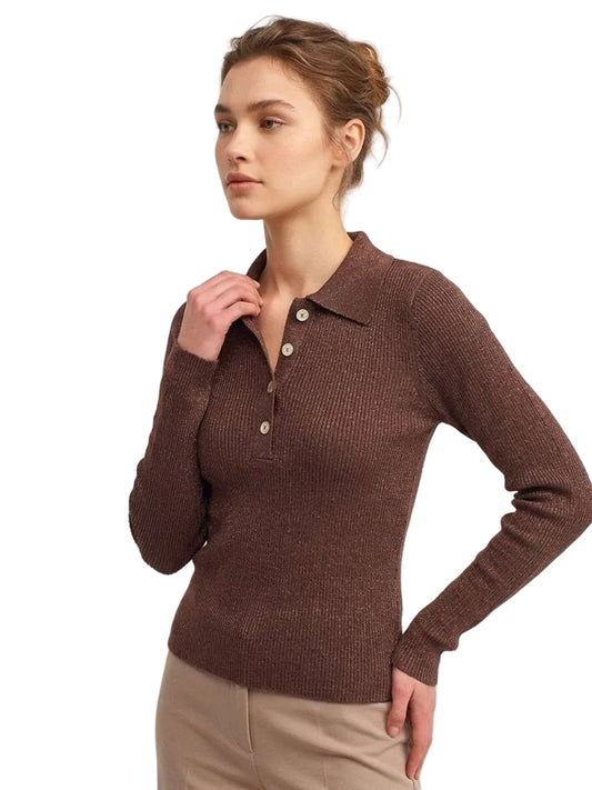Polo in Maglia a Costine con Lurex – MARKUP Woman