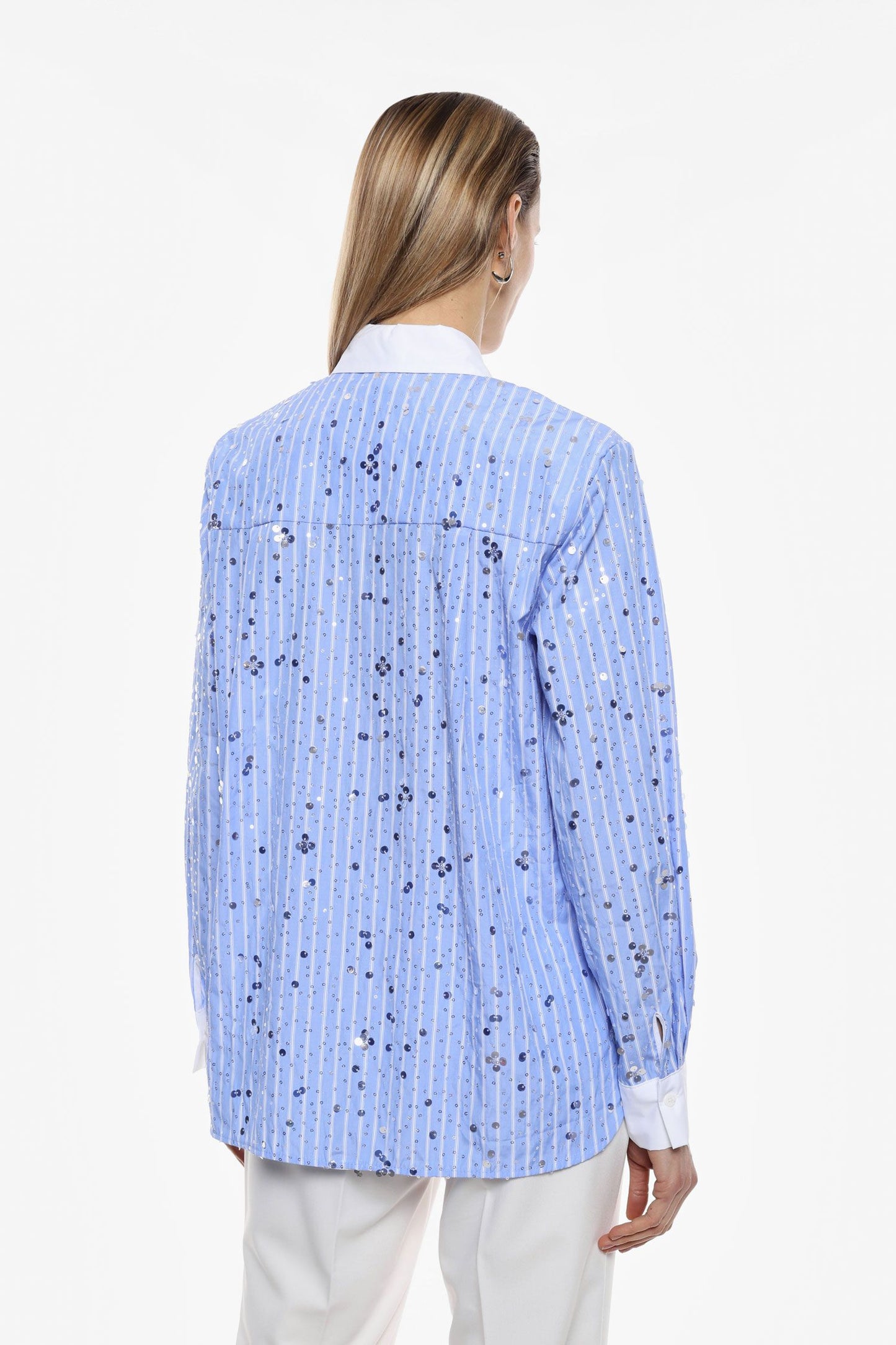 Camicia a righe con paillettes