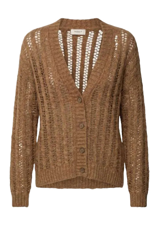 MARKUP Cardigan traforato a trecce in filo lurex