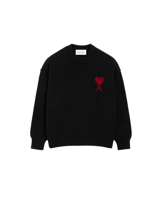 Maglione girocollo Ami de Cœur in lana nera
