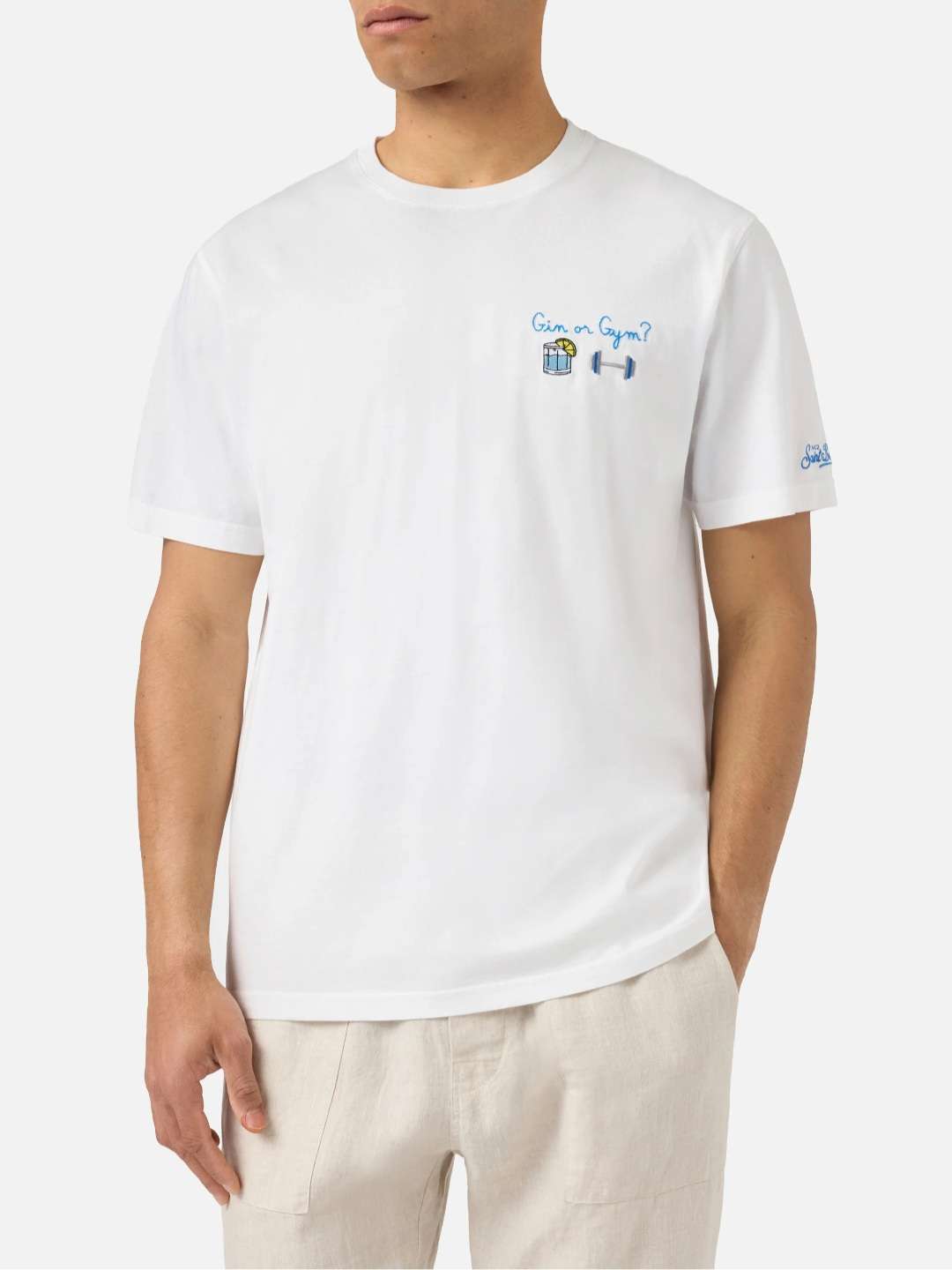 SAINT BARTH T-shirt Portofino bianca con ricamo Gin Or Gym?