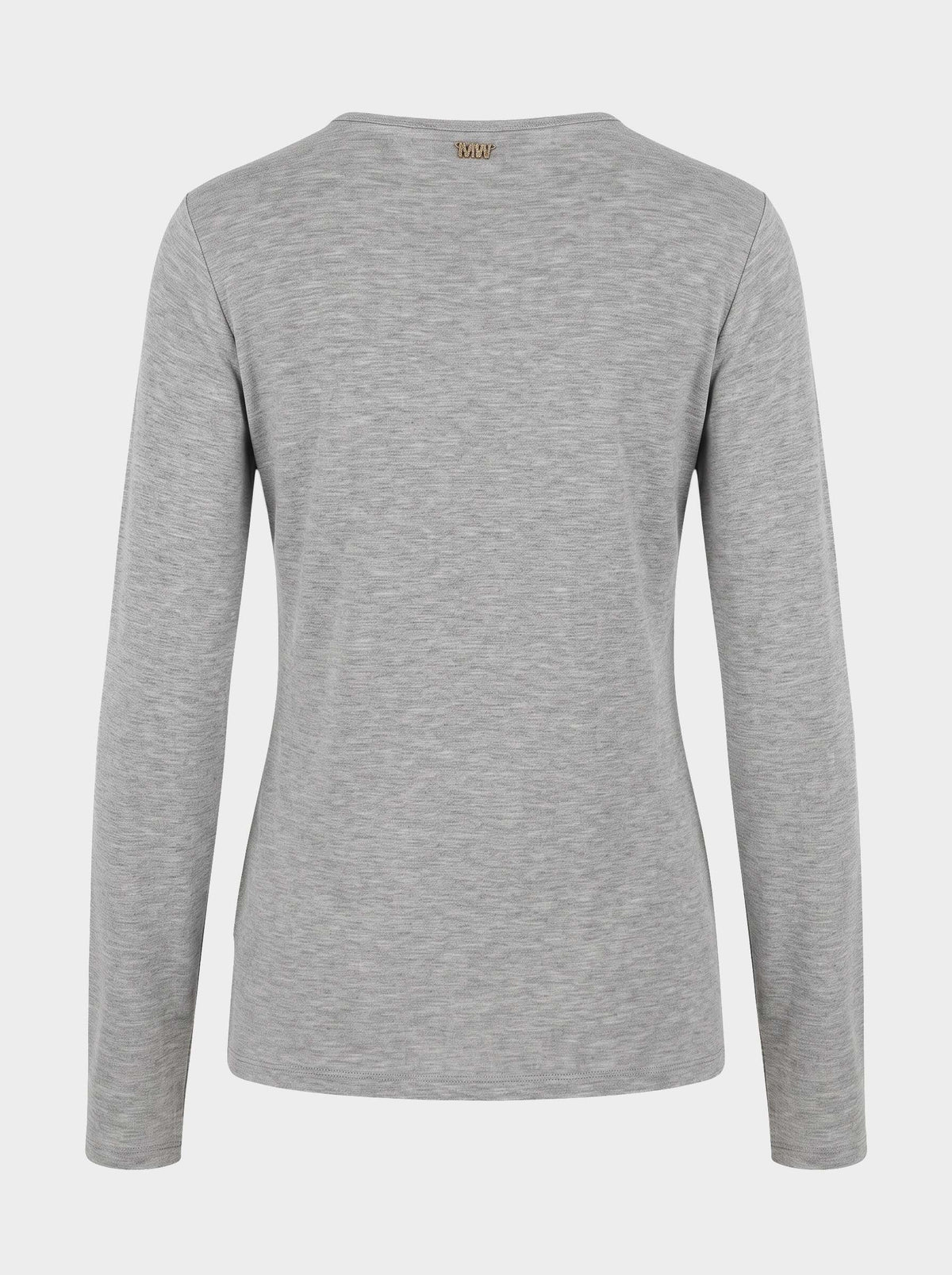T-shirt girocollo in jersey misto cachemire