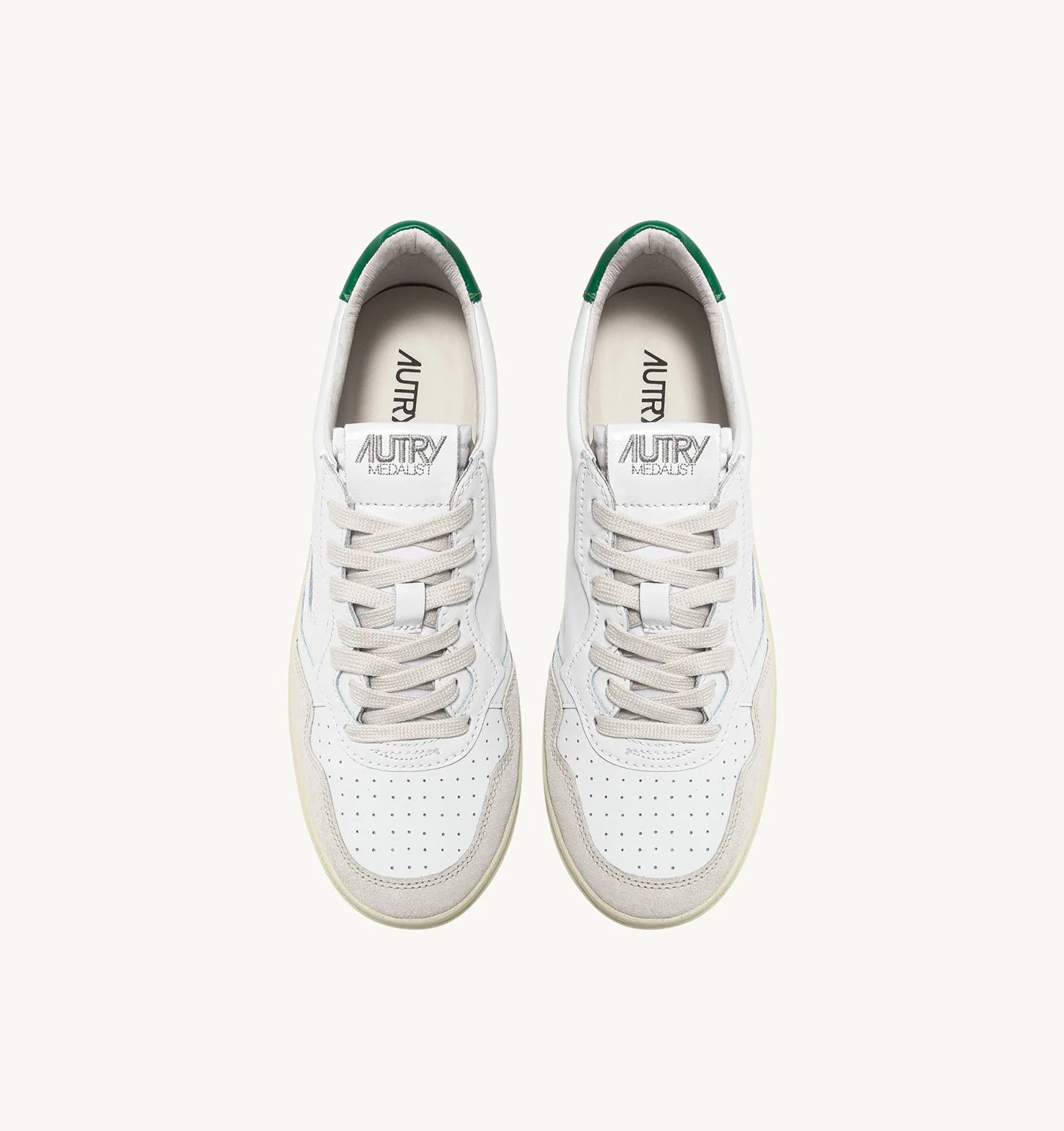 AUTRY SNEAKERS MEDALIST LOW IN PELLE BIANCA E AMAZON E SUEDE BEIGE