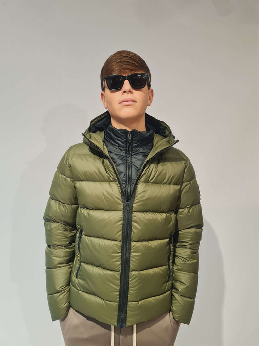 FAY Piumino Double Front in Popeline Calandrato