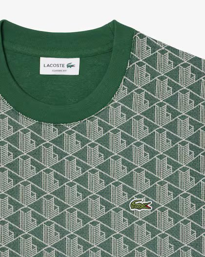 LACOSTE T-shirt Classic fit con monogramma jacquard