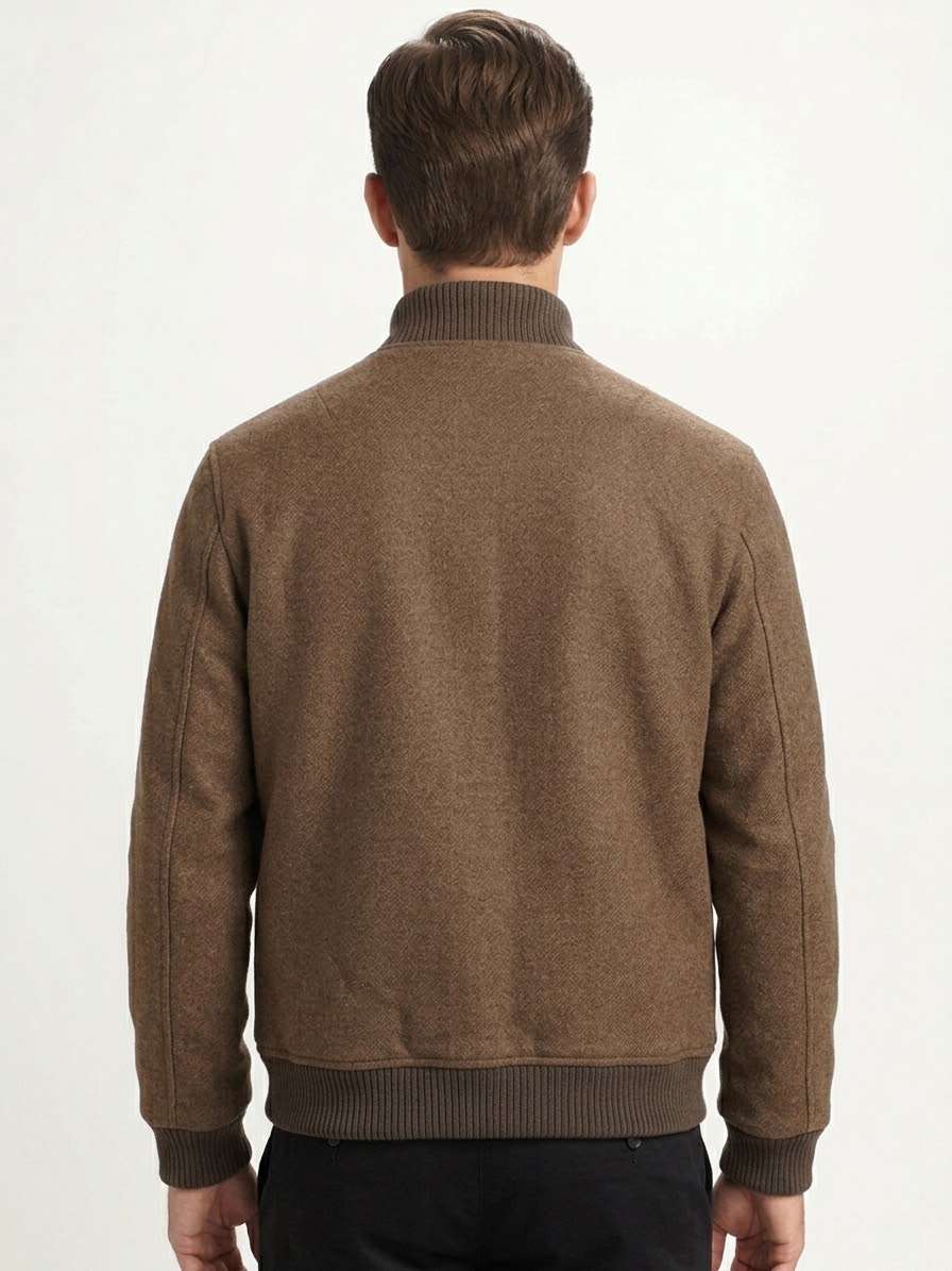 MARCO NILS Bomber Uomo in Misto Lana/Viscosa con Collo Alto