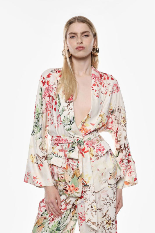 Blazer con stampa floreale