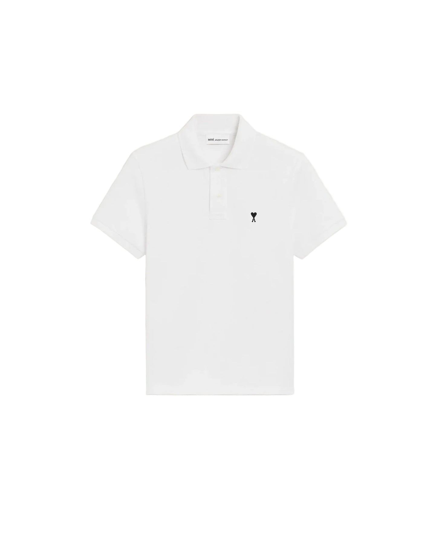 AMI White Cotton Short Sleeves Ami De Coeur Polo Shirt