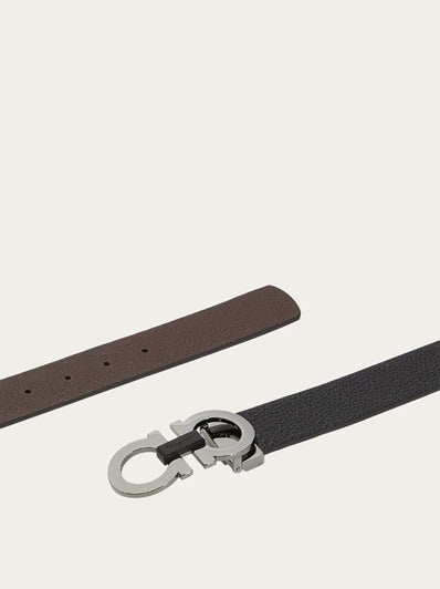 SALVATORE FERRAGAMO Cintura reversibile e regolabile Gancini