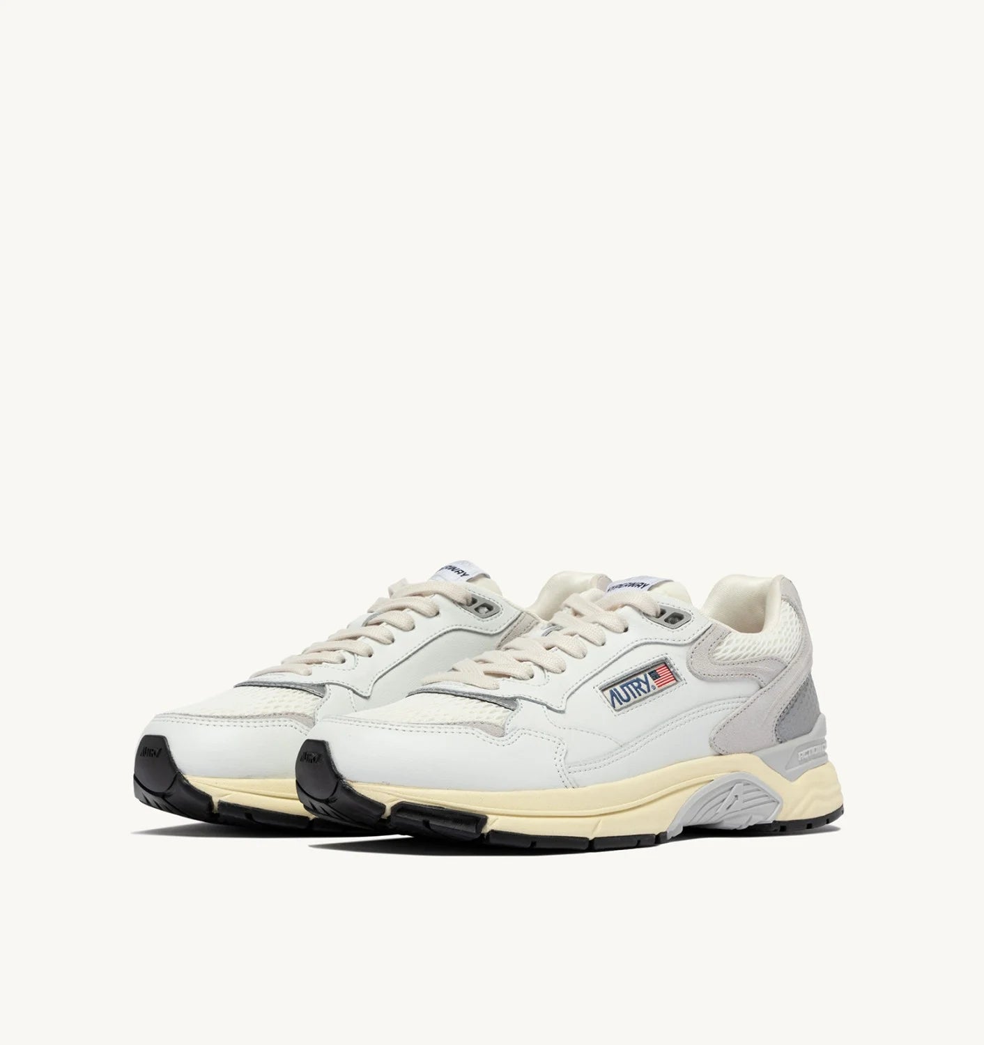 AUTRY SNEAKERS HYPERWAY IN MESH E PELLE BIANCO E GRIGIO