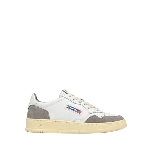 AUTRY SNEAKERS MEDALIST LOW IN PELLE BIANCA E SUEDE VAPOR